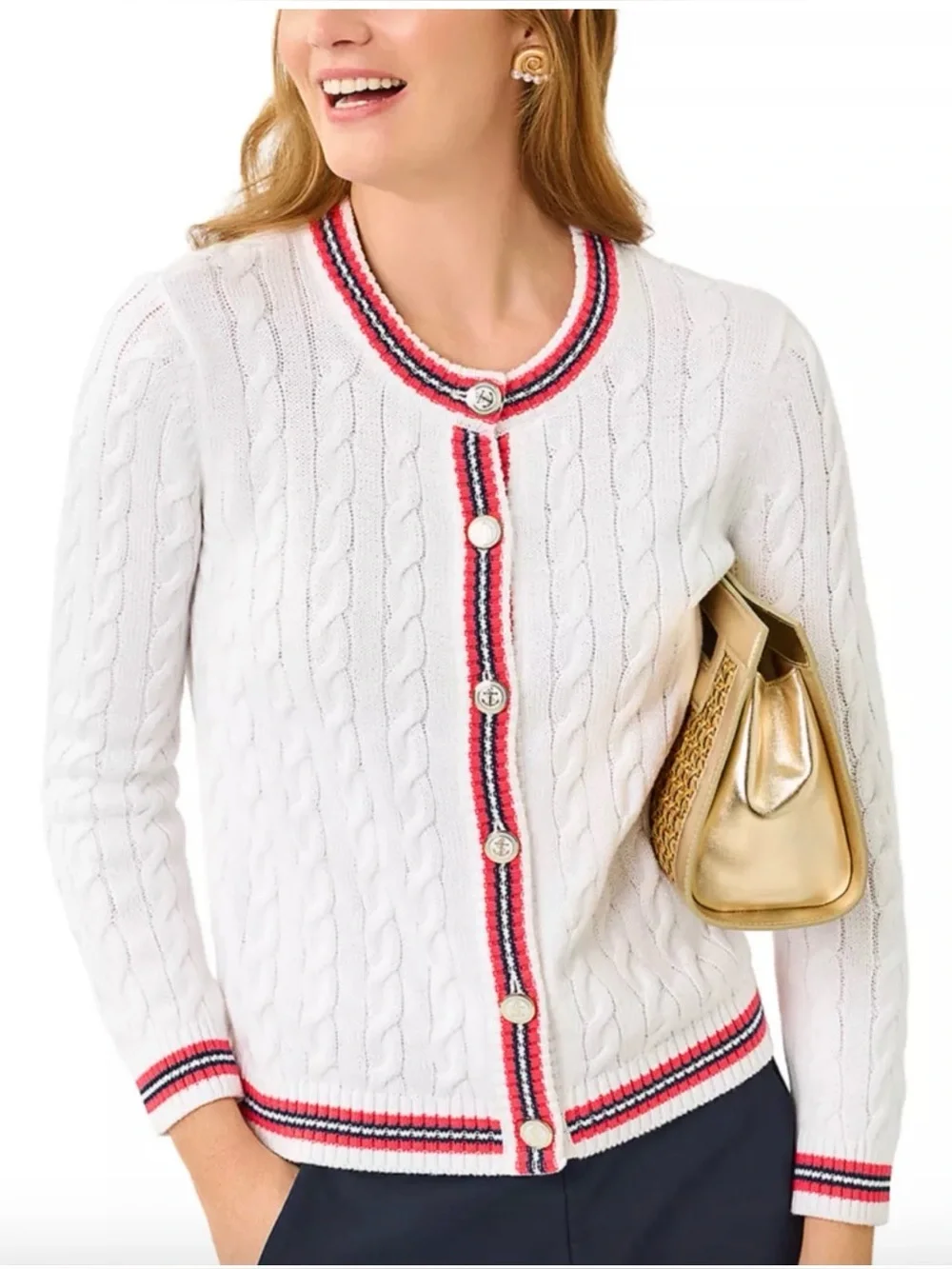 Lilly Pulitzer® Women's Brockton Cardigan RESORT WHITE X PARADISE PUNCH